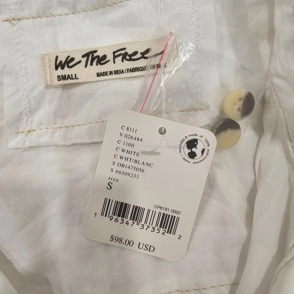 Free People Happy Hour Solid Poplin Top Sz S - Picture 3 of 13